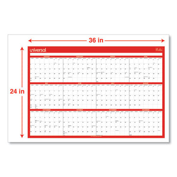 Universal® Erasable Wall Calendar, 24 X 36, White-red Sheets, 12-month (jan To Dec): 2022 freeshipping - TVN Wholesale